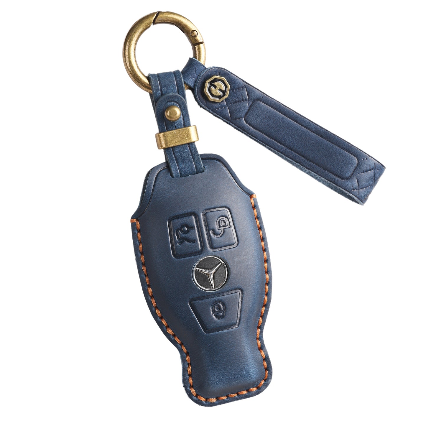 [Mercedes-Benz] The retro key cover is suitable for the old Mercedes-Benz E300L C200L pure handmade leather key protection clasp