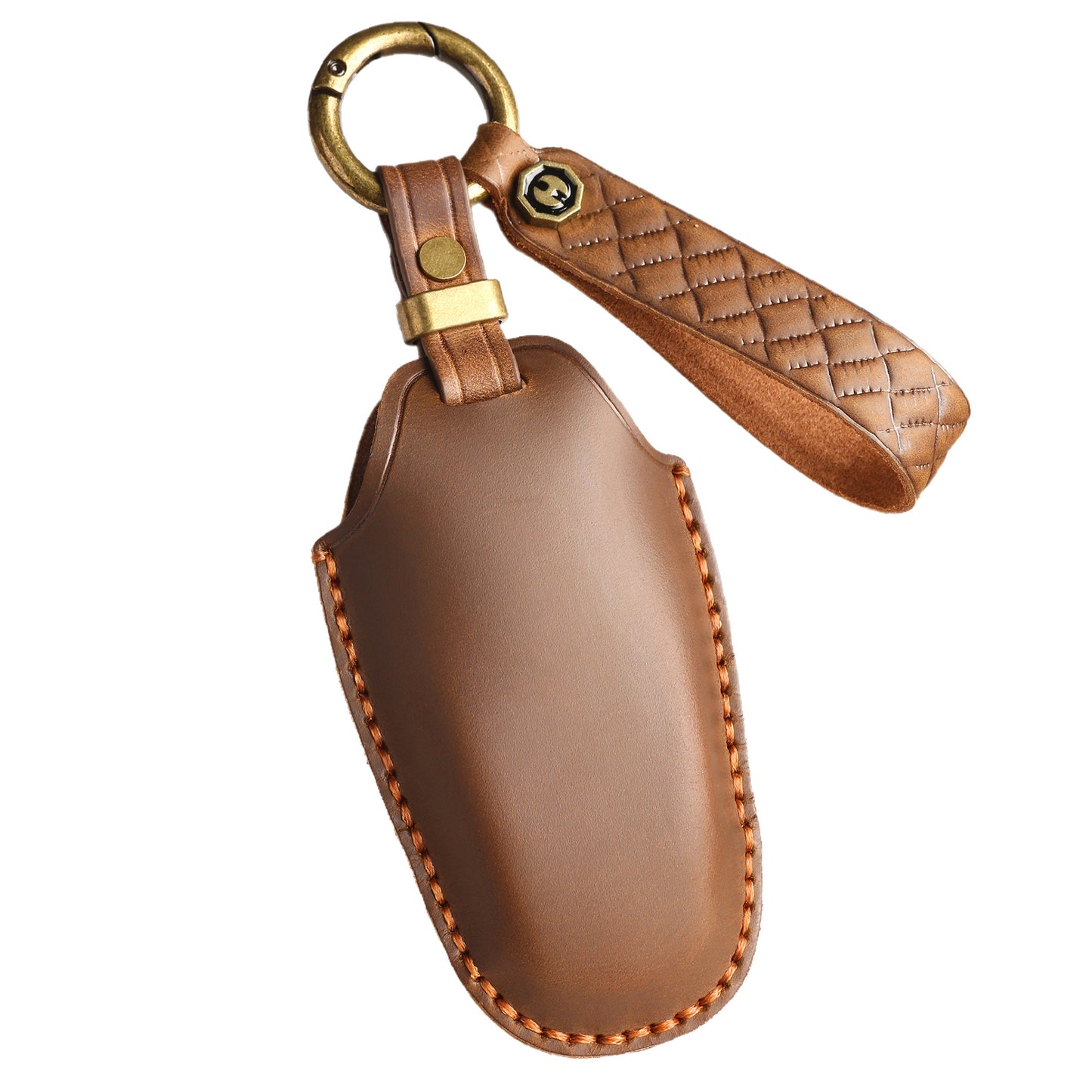 [Volkswagen] The new retro key cover is suitable for the Volkswagen old Touareg pure hand-stitched leather special key case clasp