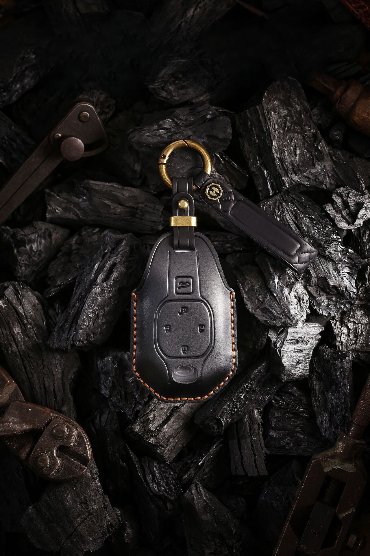 [GAC] The retro key cover is suitable for GAC New Energy Trumpchi E8 car handmade real cowhide key protection clasp