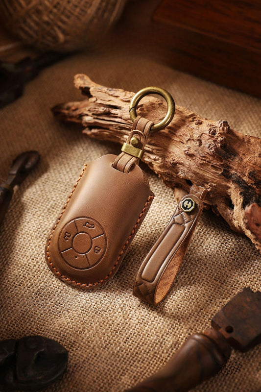 [GWM] New Vintage Key Case For Great Wall Ora Good Cat Car Key Case Handmade Leather Protective Case Clasp