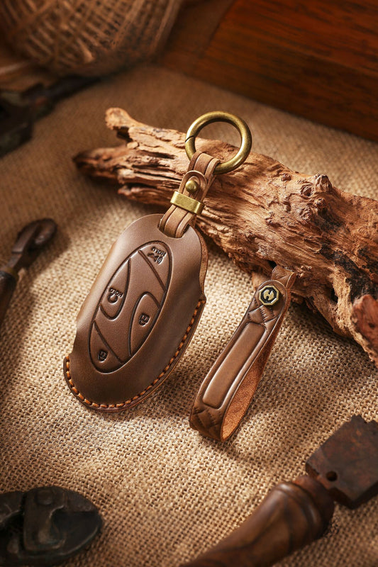 [Hyundai] The new retro key case is suitable for South Korea's Hyundai car key cover, pure handmade high-grade protective shell buckle cowhide