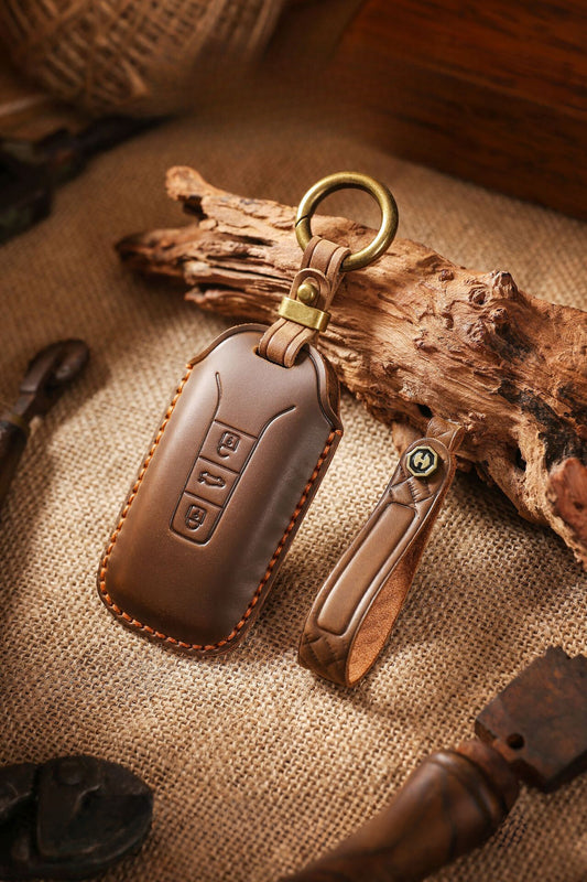 [Volkswagen] The new retro key case is suitable for the new Volkswagen Touareg pure hand-stitched leather special key case clasp